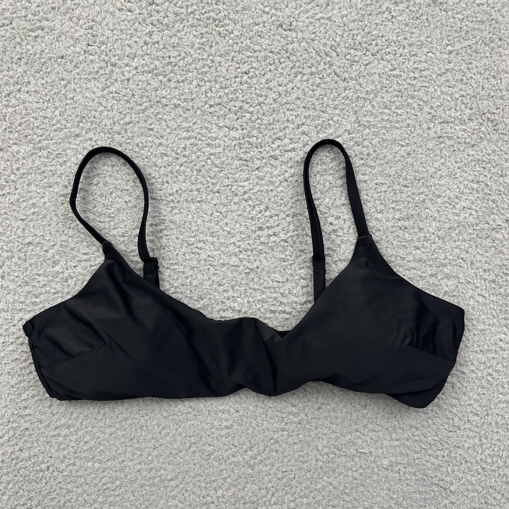 NWT Aerie Scoop Bikini Top Black Swim Beach Summer Vacation Women's XL